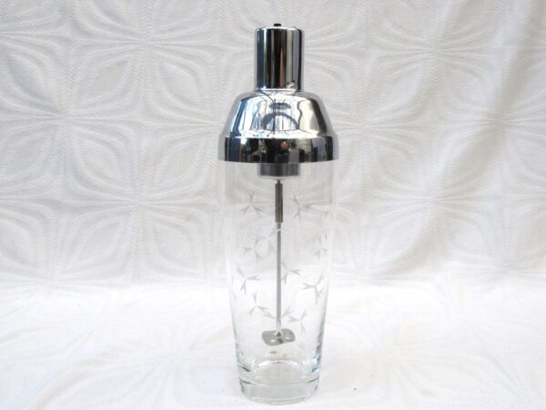 Vintage Cocktail Shaker with Battery Operated Stirrer For Repair 50s 60s