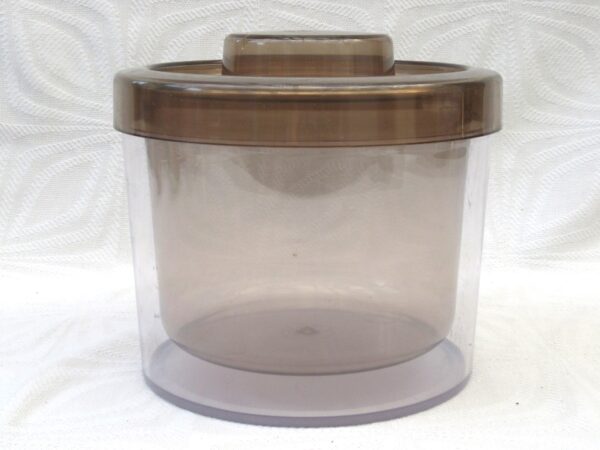 Vintage Ice Bucket Smoked Brown Plastic Insulated 70s 80s Barware