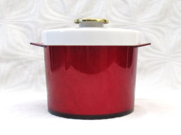 Vintage Insulex Ice Bucket Red Opaque Insulated Double Wall 70s 80s