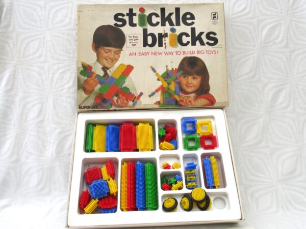 Vintage Stickle Bricks Super Set 1969 Boxed Denys Fisher Original Building Toy 60s 70s