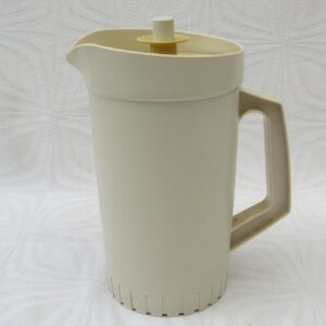 Vintage Tupperware Vacuum Seal Jug Pitcher Beige Yellow 70s 80s