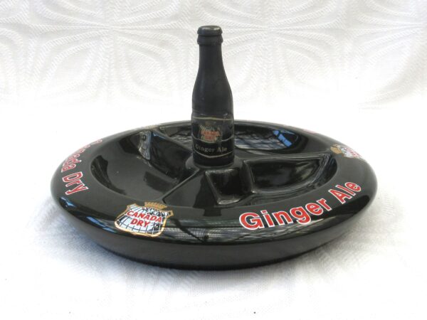 Vintage Wade Pub Ashtray Canada Dry Ginger Ale with Bottle In Centre 70s 80s