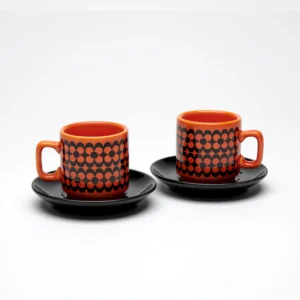 Magpie x Hornsea Espresso Set of 2 Repeat Flower Orange from Rachel's Vintage & Retro
