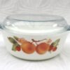 Vintage Pyrex Pesca Peach Large Casserole Dish with Lid 1980s