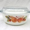 Vintage English Pyrex Pesca Peach Large Casserole Dish with Lid 1980s - Image 3