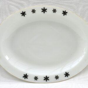 Vintage JAJ Pyrex Gaiety Snowflake Oval Plate Serving Platter Xmas 1950s