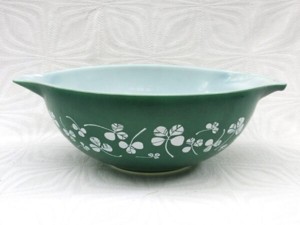 Vintage JAJ Pyrex Large Green Cloverleaf Cinderella Mixing Bowl 1950s