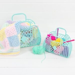 Vintage 80s Style Jelly Retro Bag Basket Small