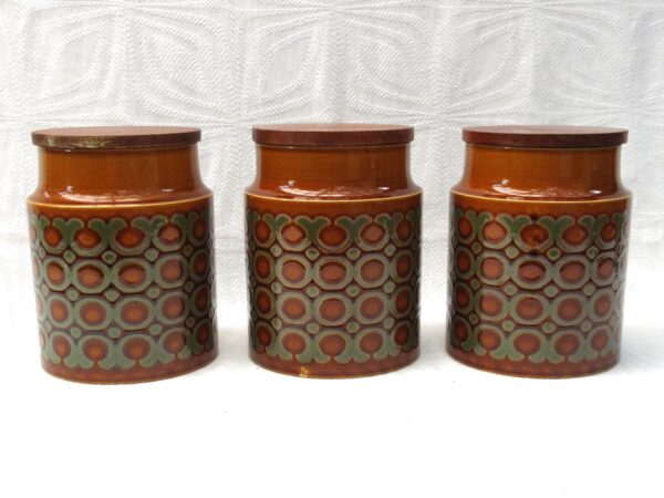 Vintage Hornsea Bronte Medium Storage Jars Containers Set of 3 1970s Photo