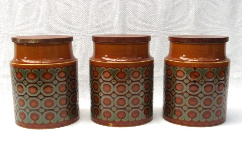 Vintage Hornsea Bronte Medium Storage Jars Containers Set of 3 1970s Photo