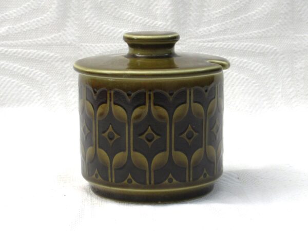 Vintage Hornsea Heirloom Green Preserve Pot Small with Lid 1970s Photo