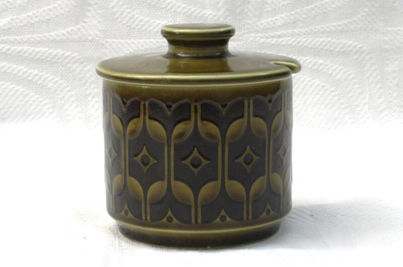 Vintage Hornsea Heirloom Green Preserve Pot Small with Lid 1970s Photo