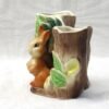 Vintage Hornsea Pottery Fauna Double Bud Vase 25 Mould Rabbit Tree 1960s - Image 4