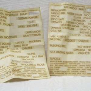 Vintage Original Tupperware Container Labels Light Brown 2 Sheets 1970s Image