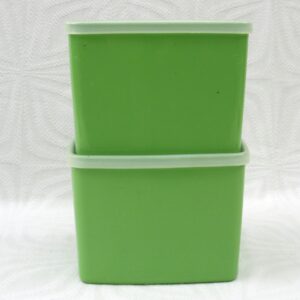 Vintage Tupperware Mint Green Small Storage Tubs Containers x2 60s 70s Image