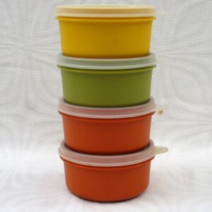 Vintage Tupperware Small Round Lidded Containers 70s 80s - Choose Colour Image