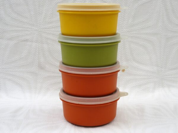 Vintage Tupperware Small Round Lidded Containers 70s 80s - Choose Colour Image