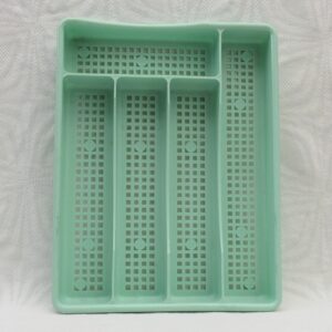 Vintage Cutlery Tray Mint Green Plastic 70s 80 Kitchenalia Image