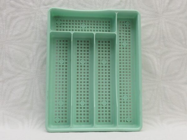 Vintage Cutlery Tray Mint Green Plastic 70s 80 Kitchenalia Image