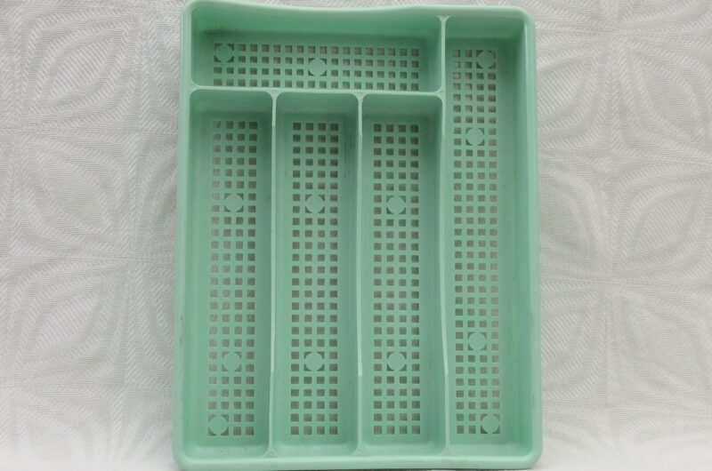 Vintage Cutlery Tray Mint Green Plastic 70s 80 Kitchenalia Image