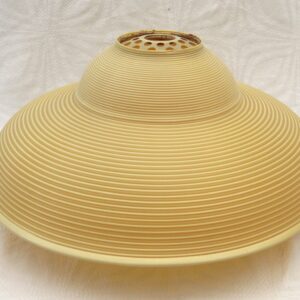 Vintage Flying Saucer Lamp Shade Cream Plastic Ribbed 50s 60s Image