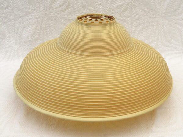 Vintage Flying Saucer Lamp Shade Cream Plastic Ribbed 50s 60s Image