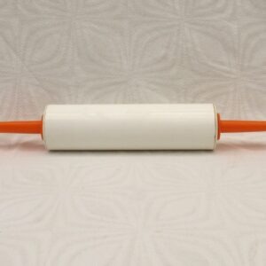 Vintage Geida Plastic Rolling Pin White Orange Handles 1970s Image