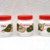 Vintage Italian Milk Glass Tea Coffee Sugar Containers Orange Green Leaf 1970s Image