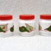 Vintage Italian Milk Glass Tea Coffee Sugar Containers Orange Green Leaf 1970s - Image 3