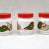 Vintage Italian Milk Glass Tea Coffee Sugar Containers Orange Green Leaf 1970s - Image 4