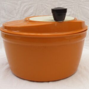 Vintage Moulinex Orange Rotary Salad Spinner 1970s Image