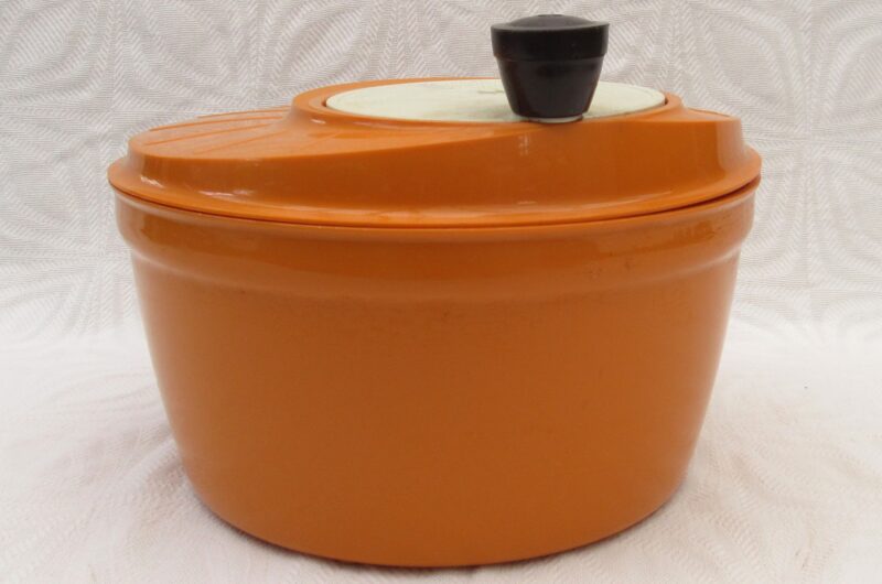 Vintage Moulinex Orange Rotary Salad Spinner 1970s Image