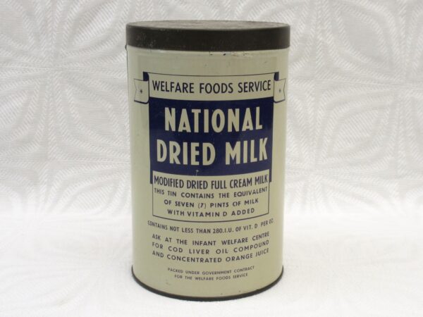 Vintage National Dried Milk Tin UK Welfare Service 40s 50s Image