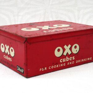 Vintage Oxo Cubes Tin Lunch Box Size Late King George VI 1950s Image