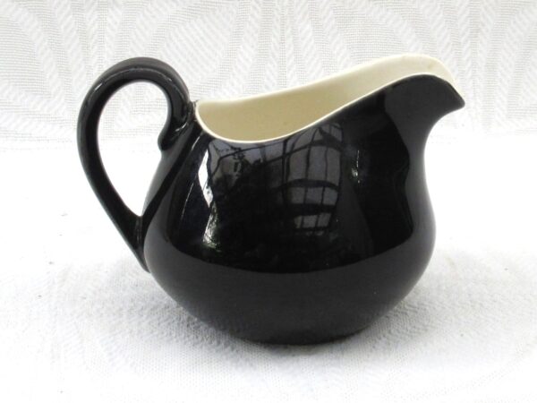 Vintage Ridgway Homemaker Milk Jug Black Glaze Woolworths 50s 60s Image