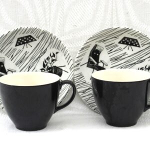 Vintage Ridgway Homemaker Mocha Espresso Cup and Saucer 50s 60s - 2 Sets Available Image