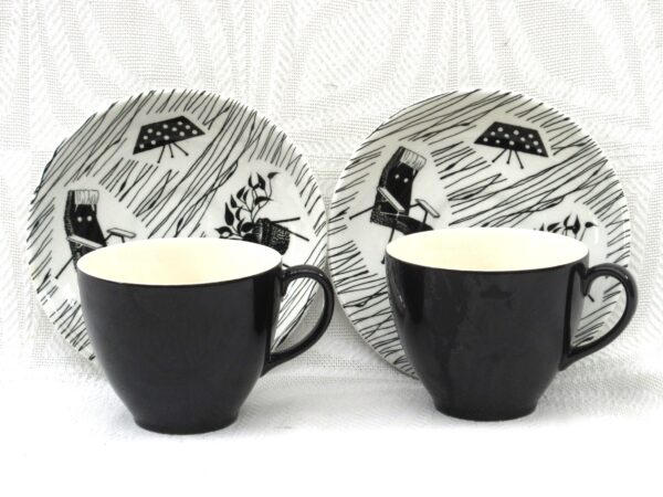 Vintage Ridgway Homemaker Mocha Espresso Cup and Saucer 50s 60s - 2 Sets Available Image