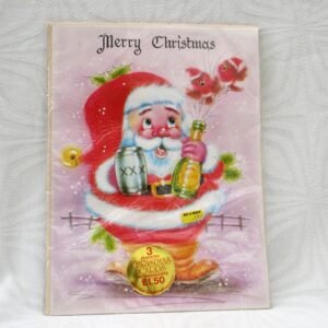 Vintage Original 80s Christmas Cards Large x3 Kitsch Designs New In Pack 1980s Image