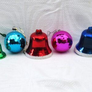 Vintage Christmas Decorations Bundle Plastic Disco Ball Bells Multicoloured 70s 80s Image