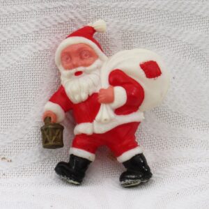 Vintage Christmas Decorations Plastic Santa Ornament Hong Kong 70s 80s Image