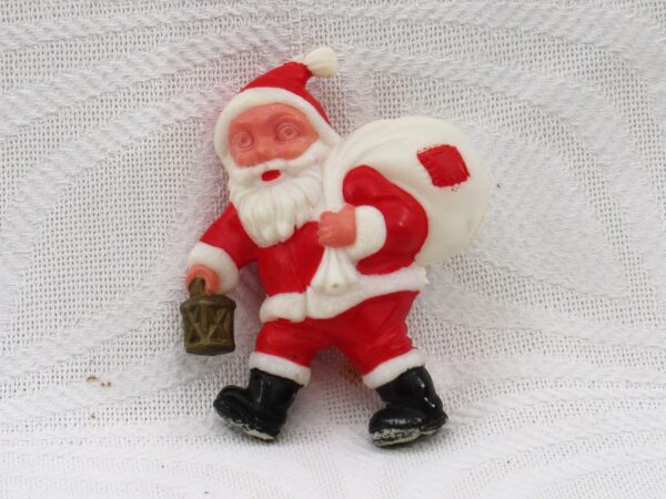 Vintage Christmas Decorations Plastic Santa Ornament Hong Kong 70s 80s Image