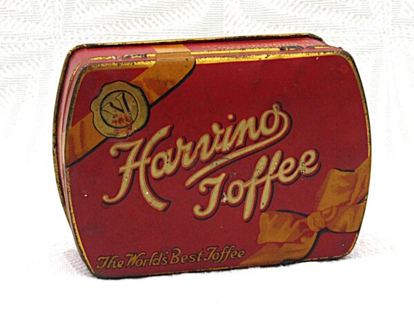 Antique 1920s Harvino Toffee Tin Rare Harry Vincent Birmingham Image