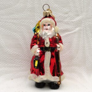 Vintage Style Christmas Decorations Large Glass Santa Shaped Bauble Modern Image