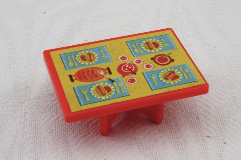 Vintage Fisher Price Toys Little People Hot Dog Table Campervan 1970s Image