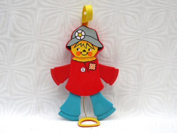 Vintage Fisher Price Toys Scarecrow Cot Toy Pull String Action 1970s Image