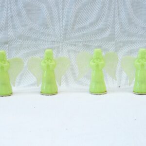 Vintage Style Christmas Decorations Wind Up Angels x4 Glow in the Dark Image