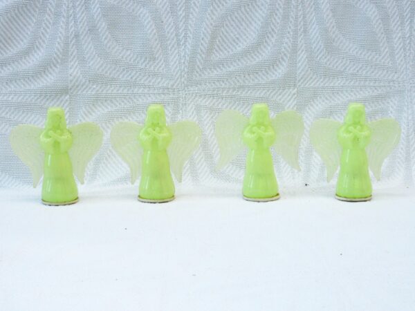 Vintage Style Christmas Decorations Wind Up Angels x4 Glow in the Dark Image