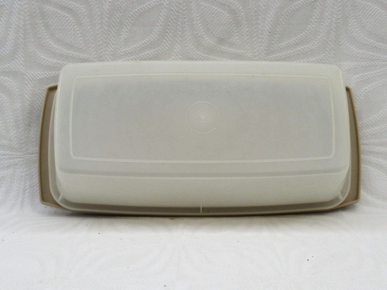 Vintage Tupperware Beige Rectangular Cheese Storage Container 70s 80s