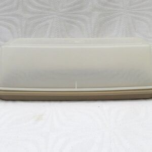 Vintage Tupperware Beige Rectangular Cheese Storage Container 70s 80s Image