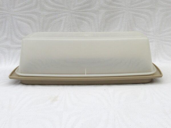 Vintage Tupperware Beige Rectangular Cheese Storage Container 70s 80s Image